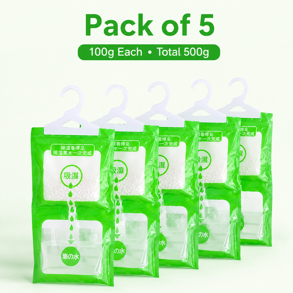 FreshHome Hanging Moisture Absorber — 5 Pack & 10 Pack (100g)